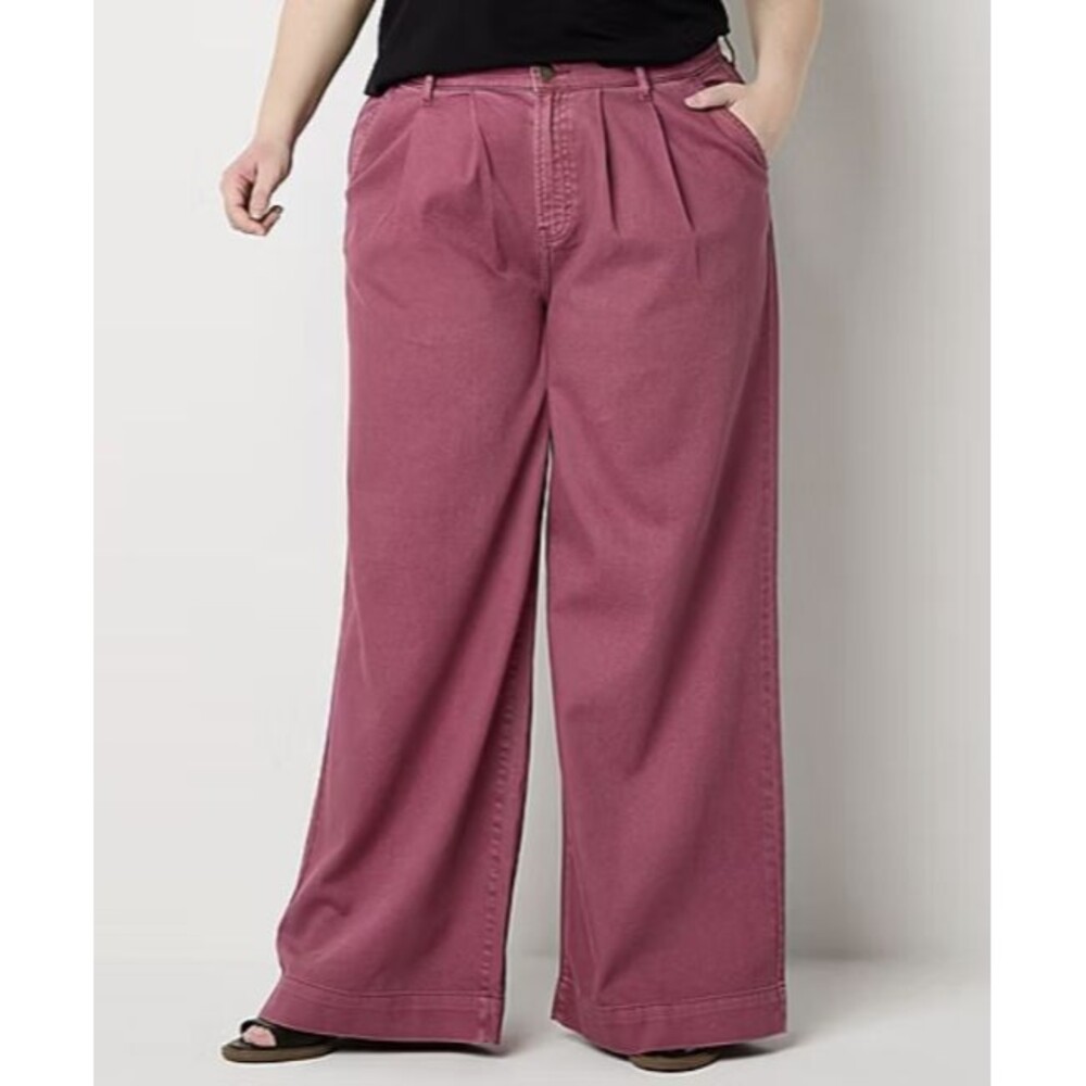 a.n.a A New Approach Women's Size 10 High Rise Wide-Leg Soft Drape Jean Rose NEW